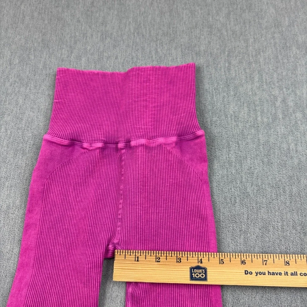 Free People FP Movement Leggings Womens XS Pink Ribbed Seamless High Rise Gym‎